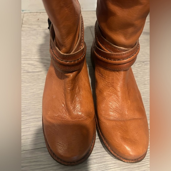 FRYE Womens Motorcycle Biker Engineer Buckle Brown Boots Size 6 B - Picture 2 of 9